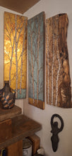 Load image into Gallery viewer, Gilded gold and copper birch tree with a verdigris base
