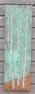 Copper Patina Three Birch Trees