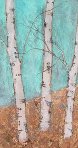 Copper Patina Three Birch Trees