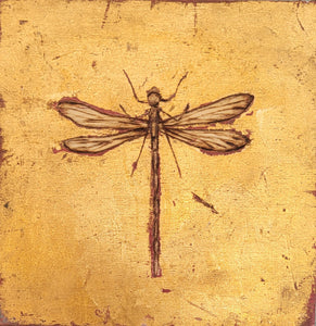 Dragon Fly on gold leaf