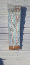 Load image into Gallery viewer, Verdigris Silver birch trees with gilded foreground
