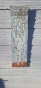 Verdigris Silver birch trees with gilded foreground