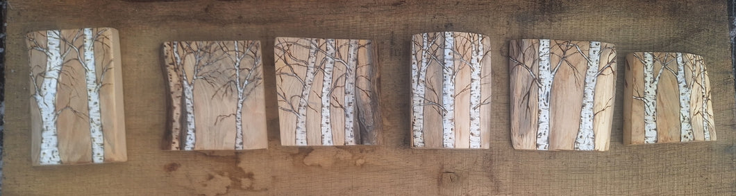 Birch on Rustic Wood