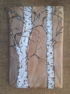 Birch on Rustic Wood