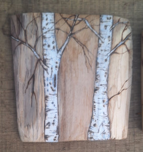 Birch on Rustic Wood