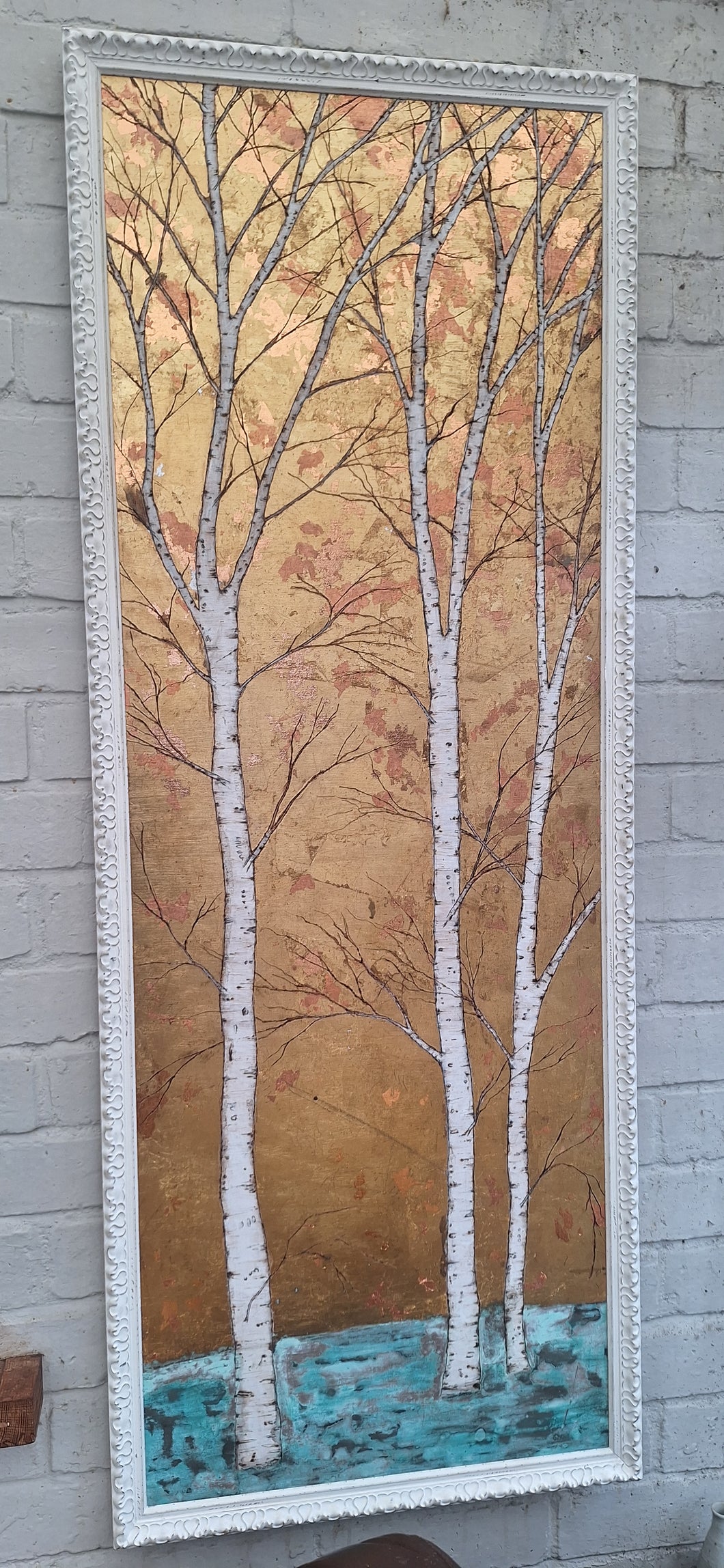 Klimt style Birch Trees with an ornate frame