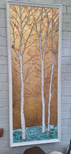Klimt style Birch Trees with an ornate frame