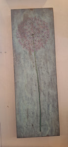 Allium on verdigris backround