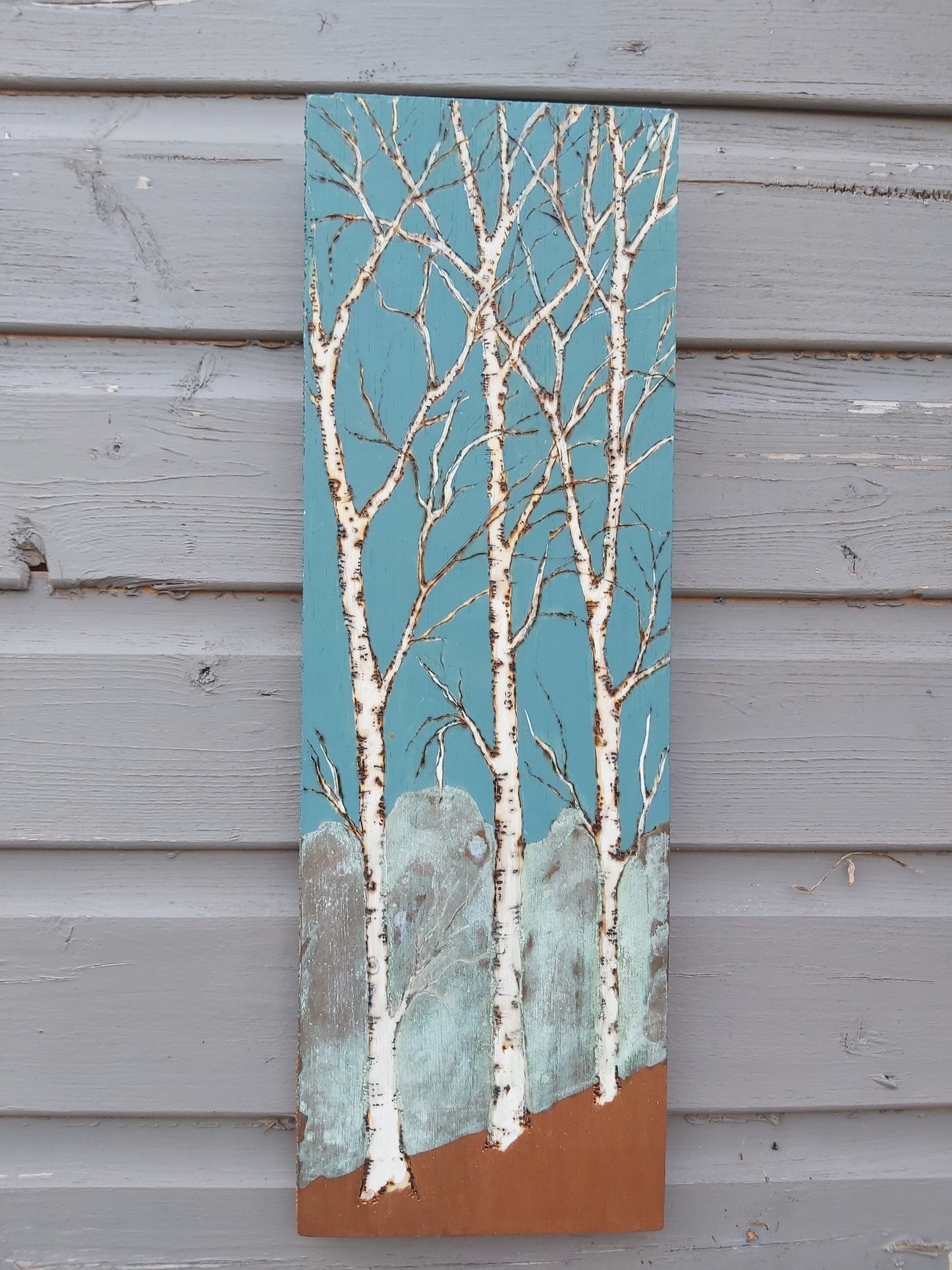 Copper ,Teal long Birch