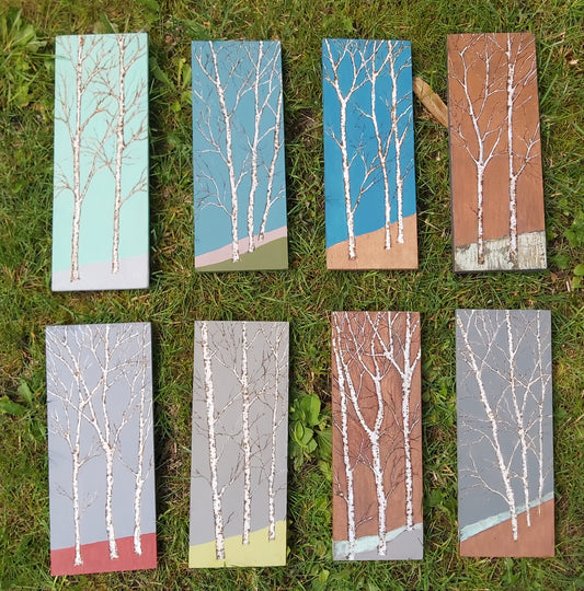 Small Painted Birch Art