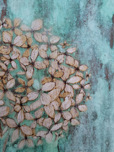 Hydrangea Copper Patina and White