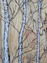 Load image into Gallery viewer, Tall 3 birches on a Birch Plank
