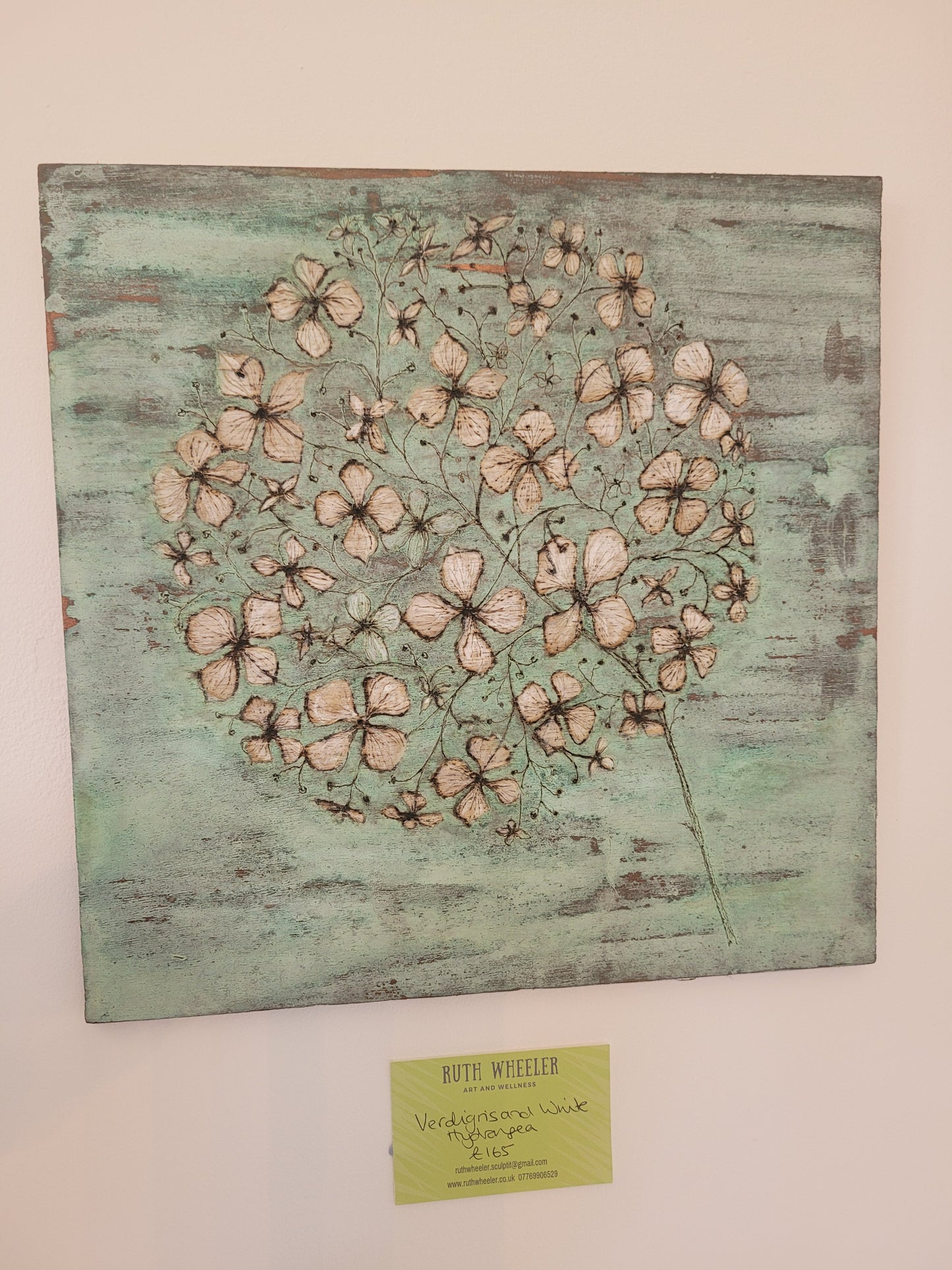 Verdigris and White Hydrangea
