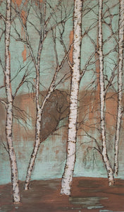 Five Birch Trees Copper and Verdigris