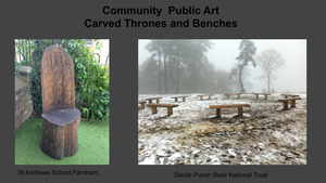 Carved Throne and Benches